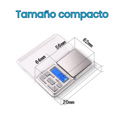 Balanza Digital Mini 500g/0.01g - Acero Inoxidable con Pantalla Retroiluminada