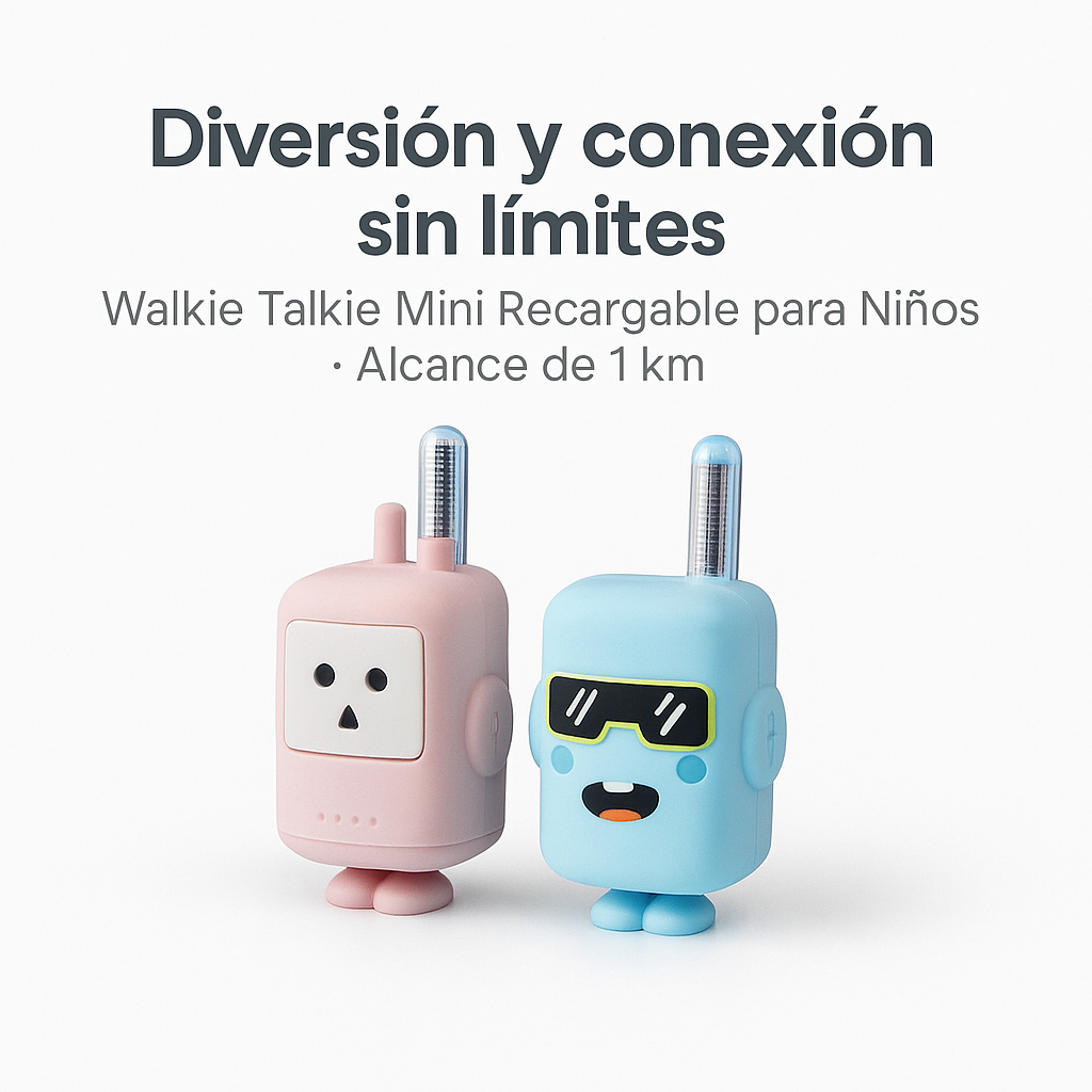 Mini Rechargeable Walkie Talkie for Kids with 1KM Range