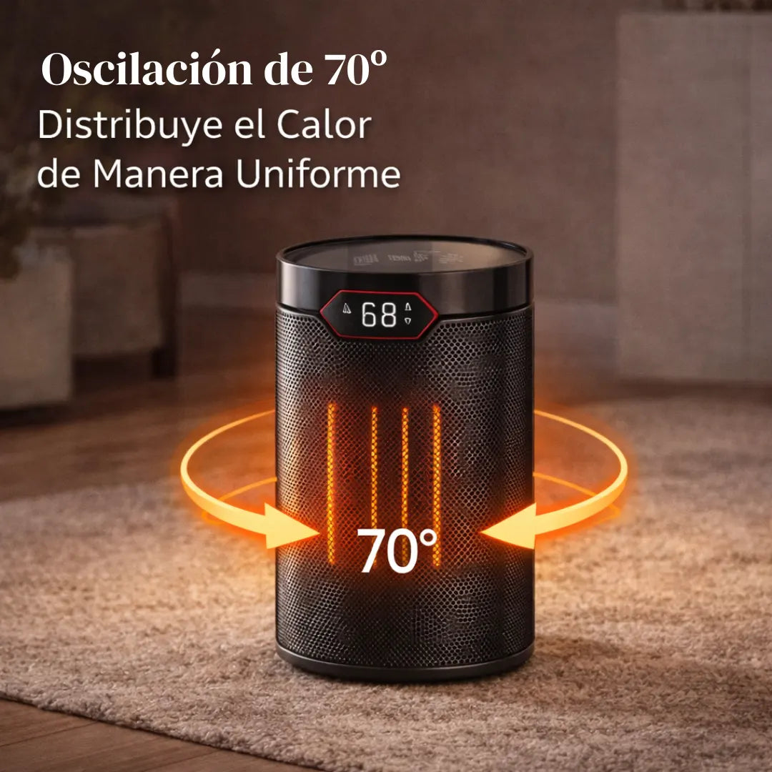 Calefactor Eléctrico PTC 1500W con Termostato y Temporizador 24H