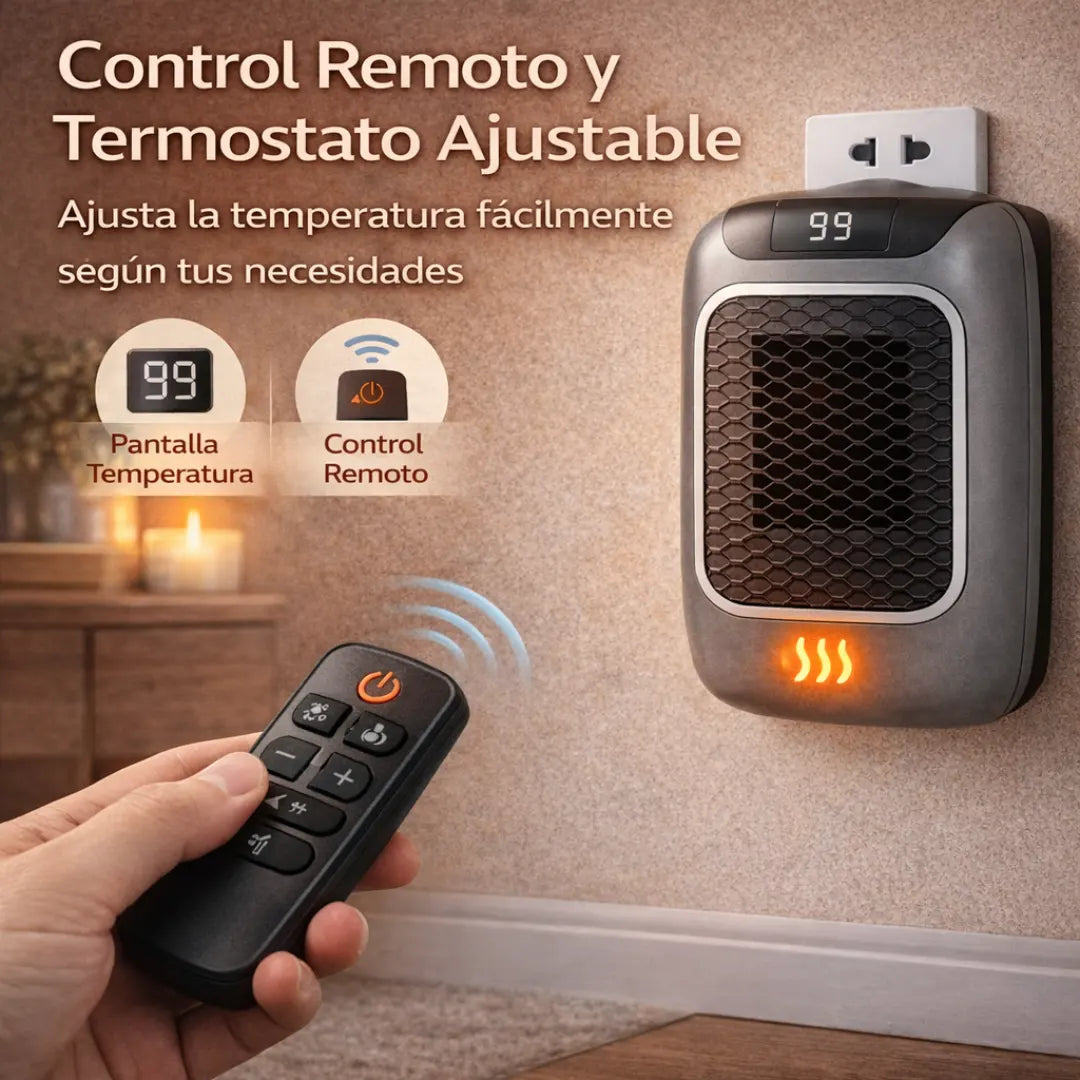 Calefactor eléctrico con pantalla de temperatura
