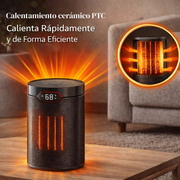 Calefactor Eléctrico PTC 1500W con Termostato y Temporizador 24H