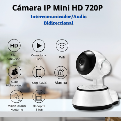 Cámara WiFi Inteligente Inalámbrica HD para Monitoreo de Bebés y seguridad