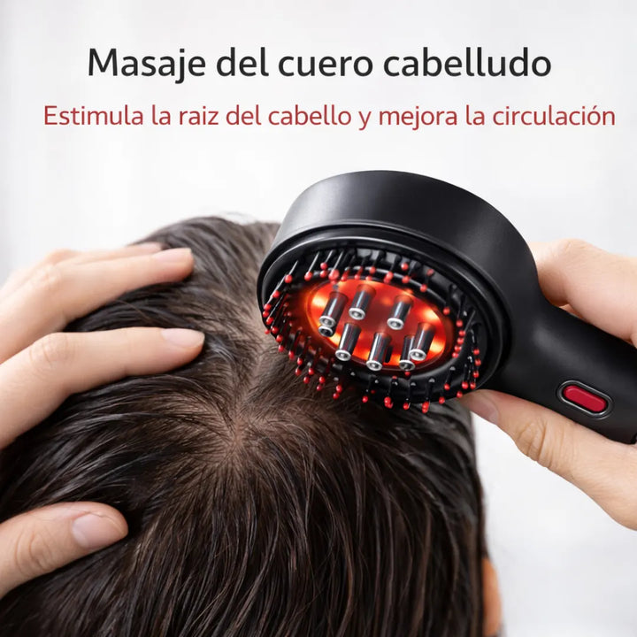 Cepillo masajeador capilar con luz LED 630 nm