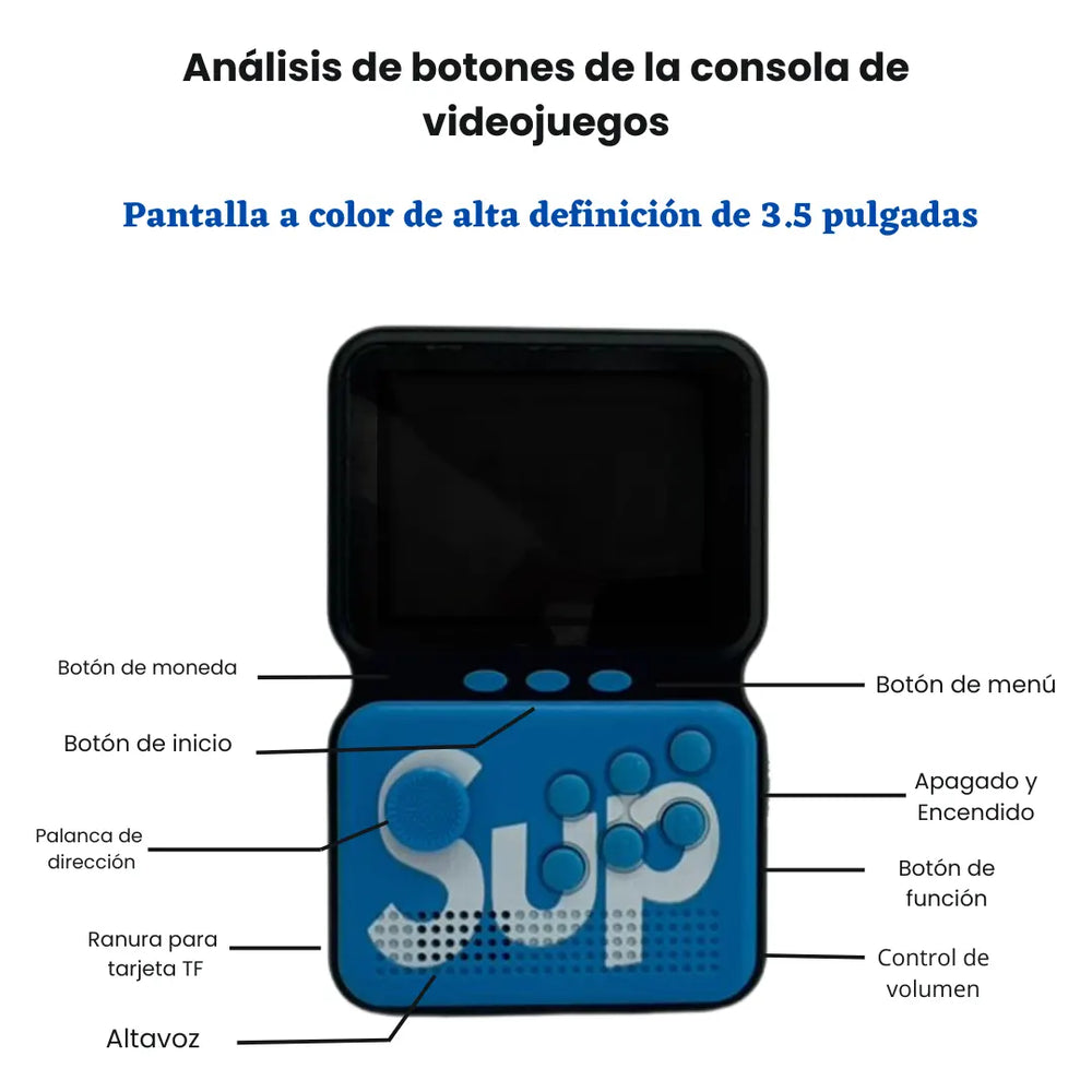  Consola de videojuegos retro con pantalla de 3 pulgadas.