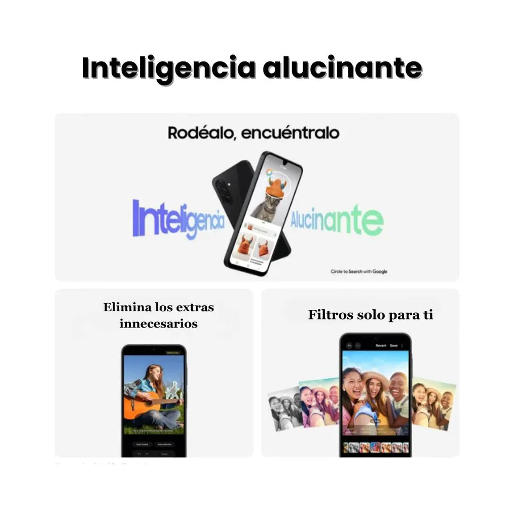 Parte trasera del Galaxy A26 con triple cámara integrada