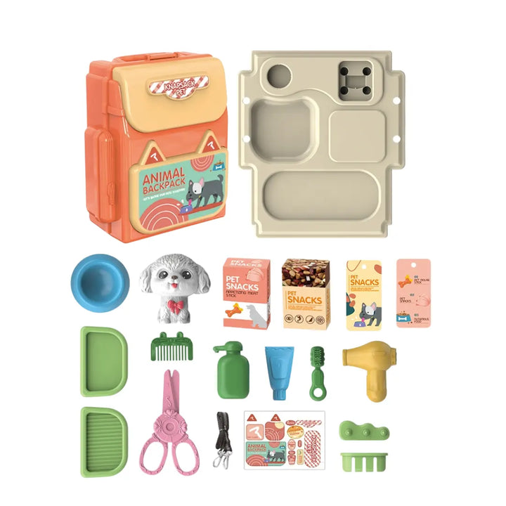 Set cuidado de mascotas con mochila para niños unisex