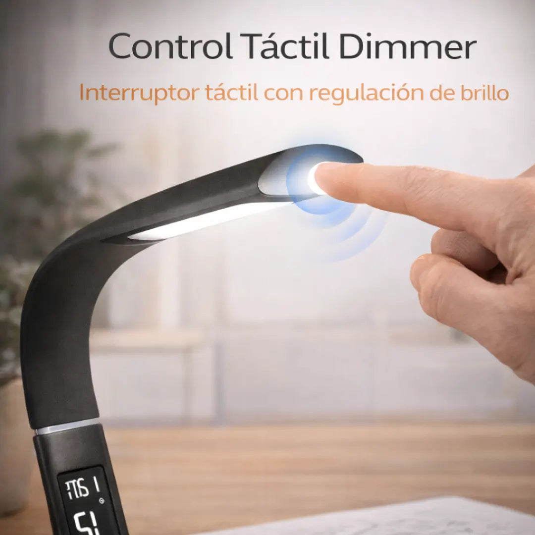 Lámpara de escritorio con calendario digital