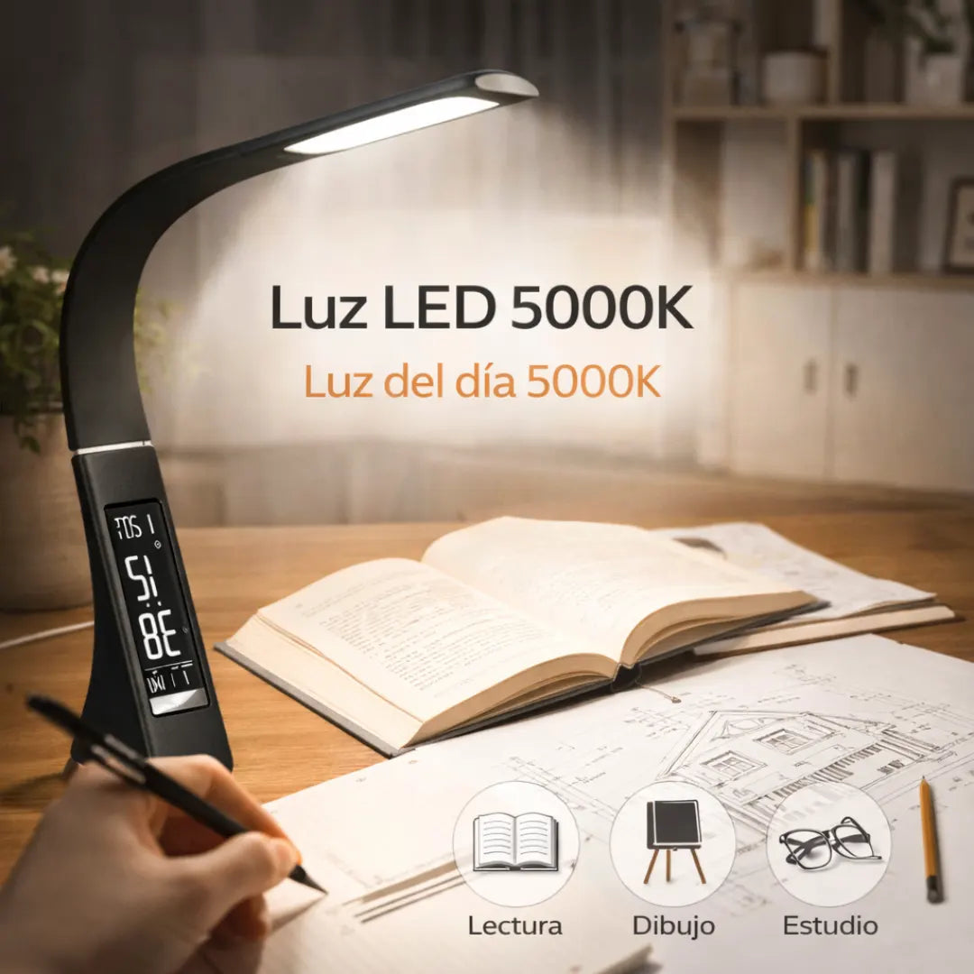 Lámpara de escritorio LED blanca recargable