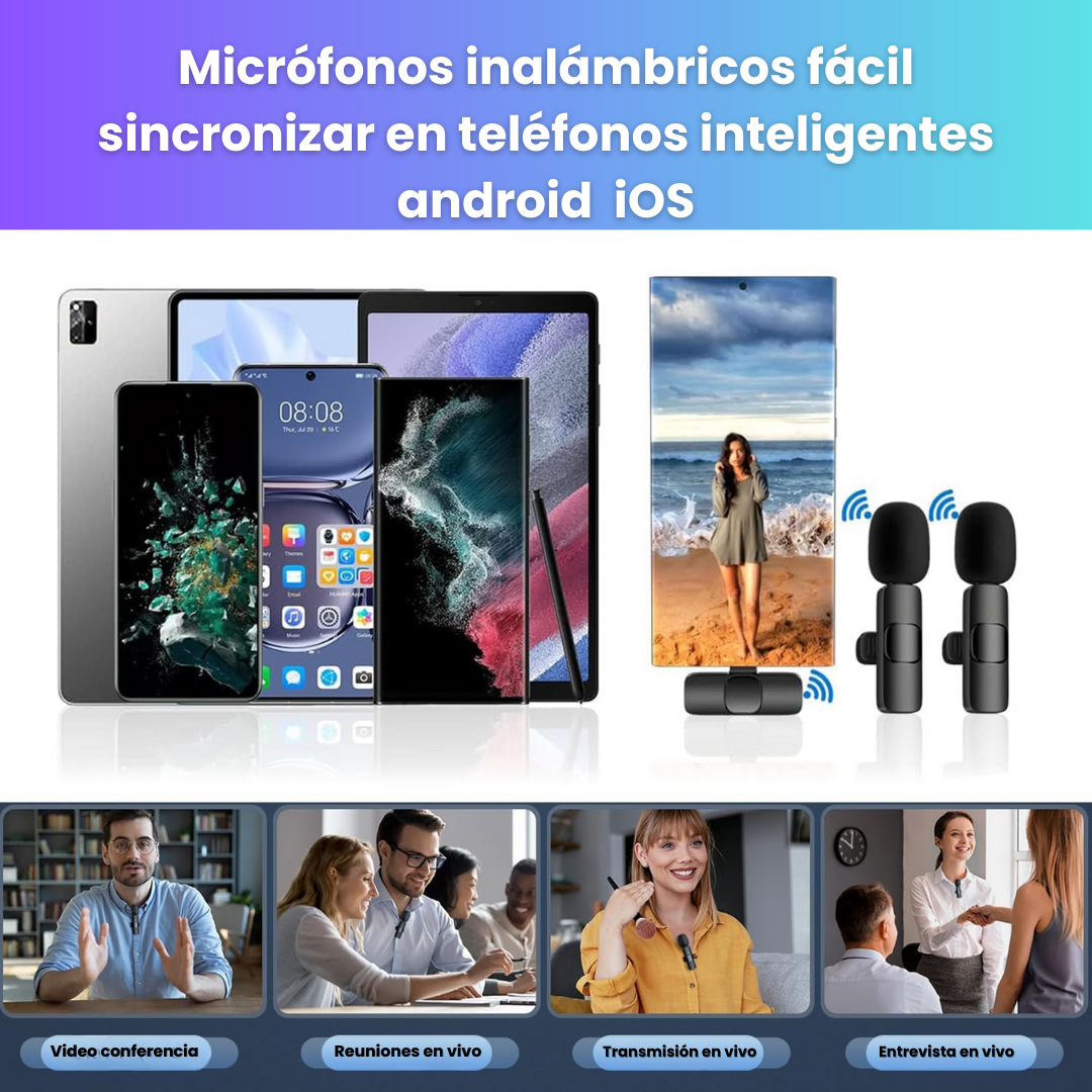 Micrófono Inalámbrico K9-K8 con Diseño Robusto y Transmisión de 2 Metros