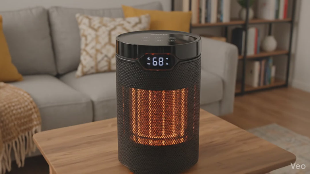 Calefactor Eléctrico PTC 1500W con Termostato y Temporizador 24H