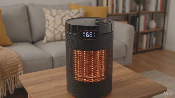 Calefactor Eléctrico PTC 1500W con Termostato y Temporizador 24H