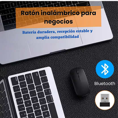 Ratón Inalámbrico Recargable – Diseño Delgado, 2000 Horas de Batería