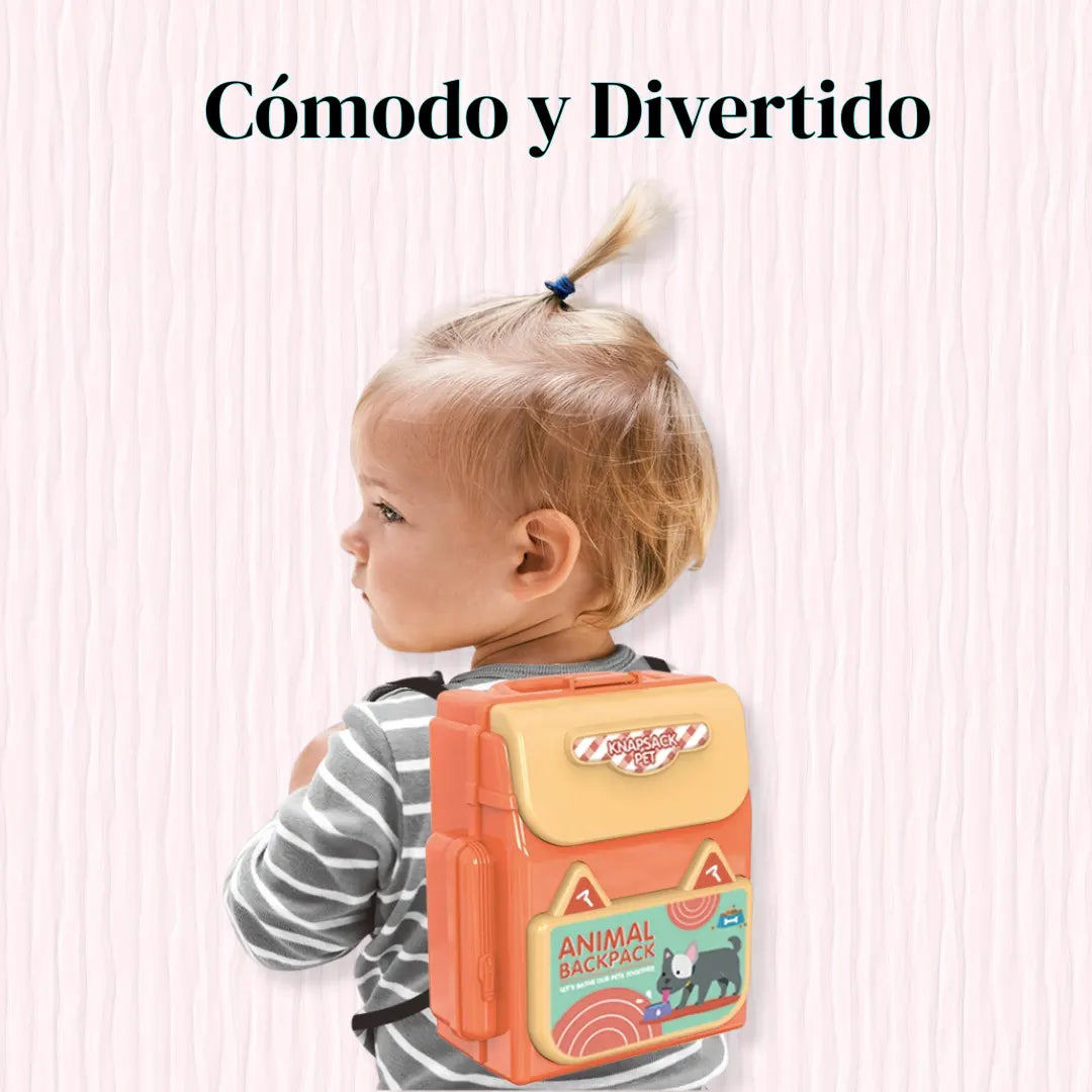 Set cuidado de mascotas con mochila para niños unisex