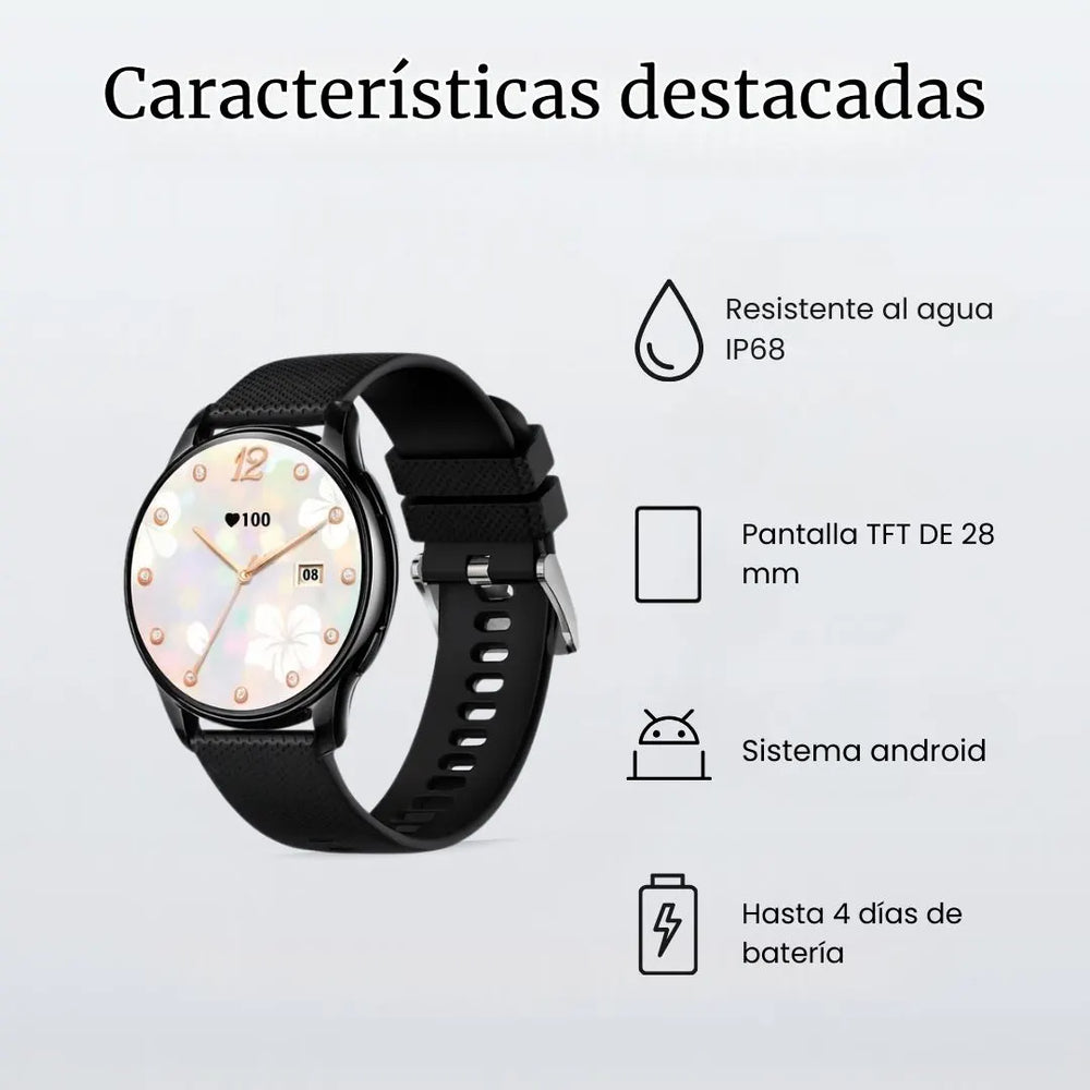Smartwatch resistente al agua IP68 para mujer y hombre