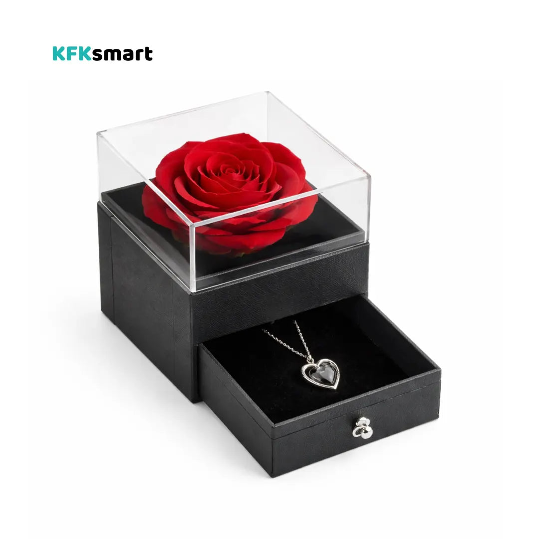 Rosa eterna con collar regalo romántico