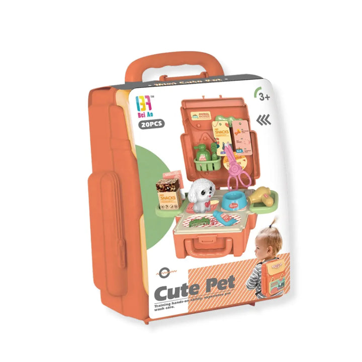 Set cuidado de mascotas con mochila para niños unisex