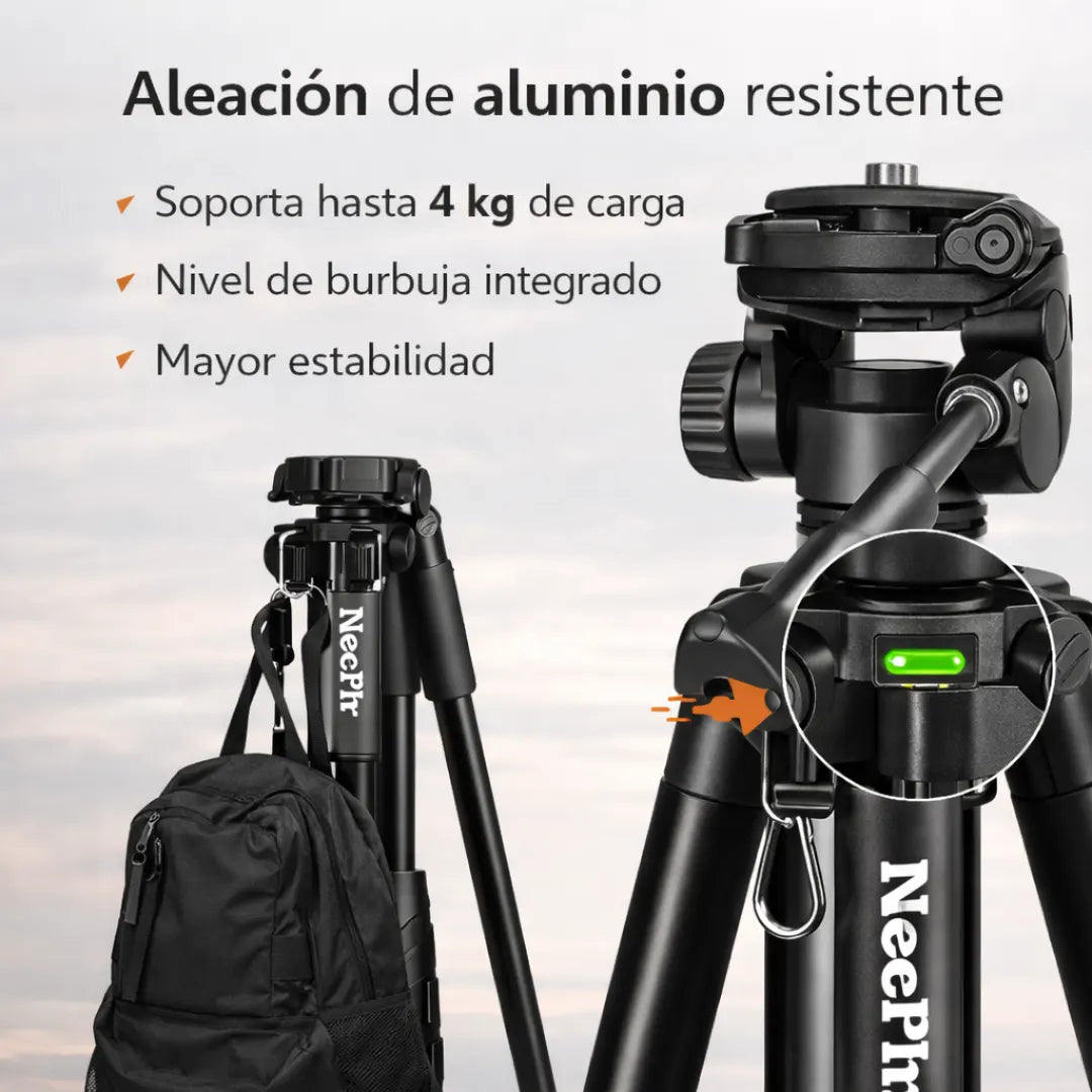 Trípode con cabezal de 4 vías
