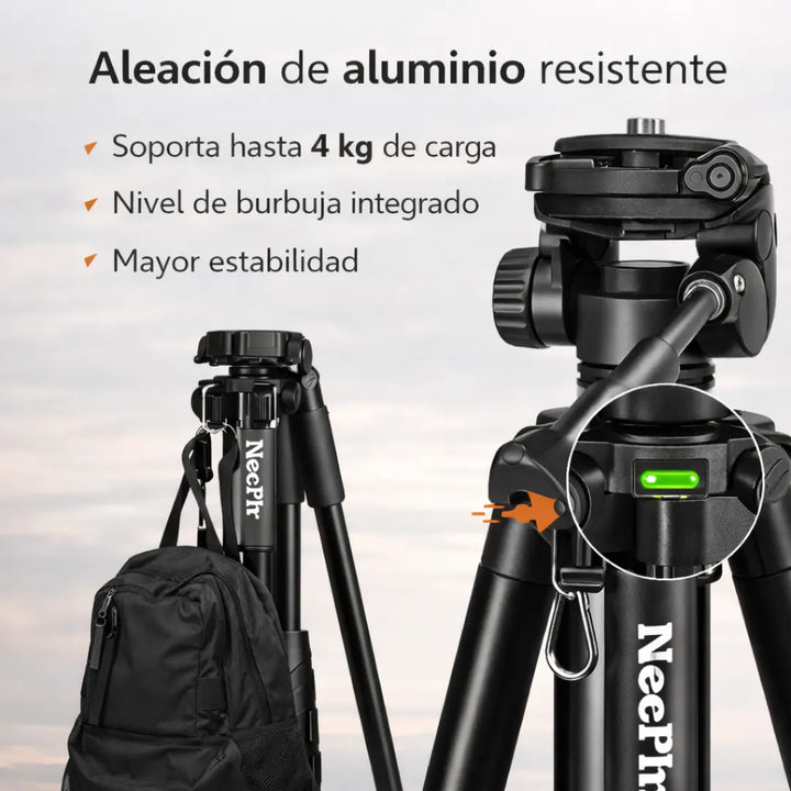 Trípode con cabezal de 4 vías