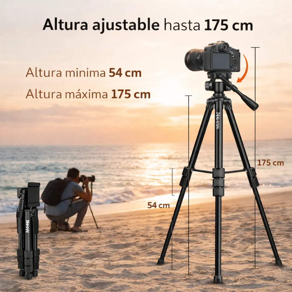 Trípode de aluminio para cámara 175 cm